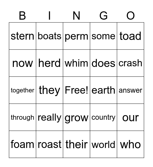 3rd Grade Bingo Card