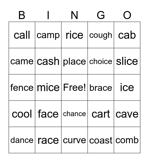 U8 W1 Hard and Soft c Bingo Card
