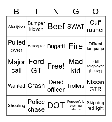 ERLC Bingo Card