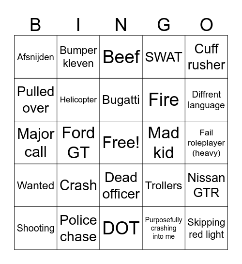ERLC Bingo Card