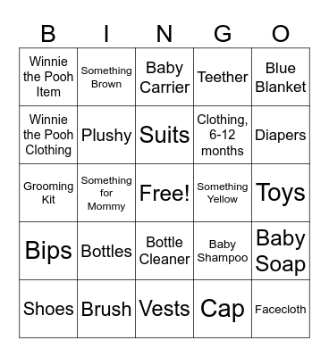 Baby Abrahams Gift Bingo Card