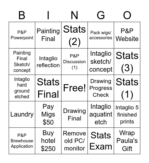 Finals! Bingo Card
