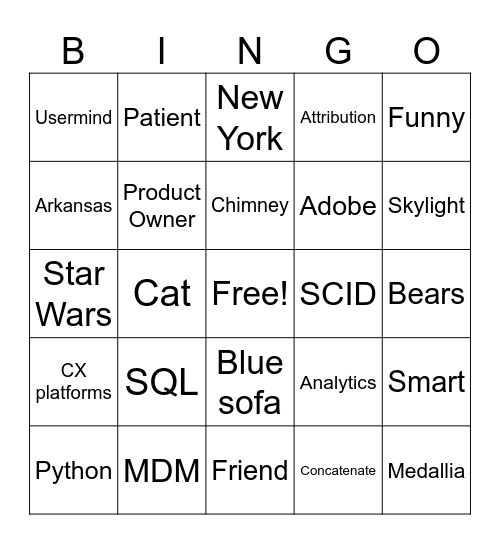 Michael Bingo Card