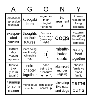 it's so ouroborover gang Bingo Card