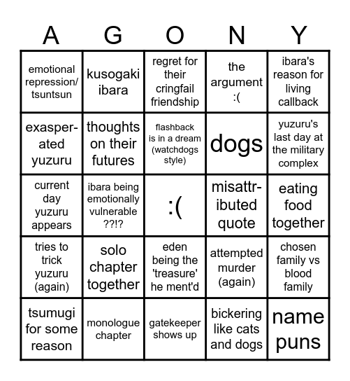 it's so ouroborover gang Bingo Card