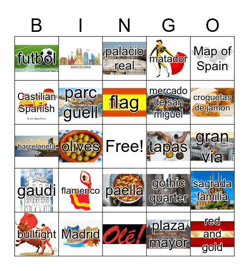 Spain Bingo Card