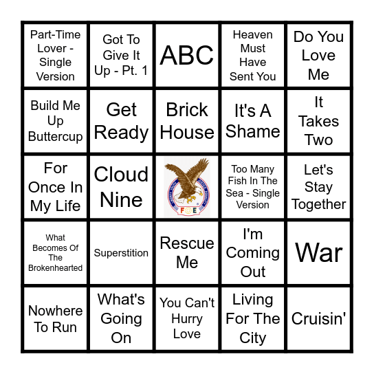 MOTOWN Bingo Card