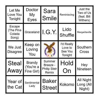 YACHT ROCK PT 2 Bingo Card