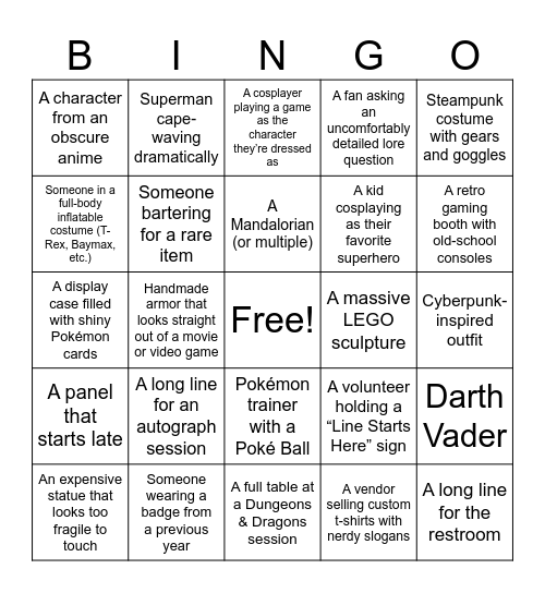 Awesome Con 2025 Bingo Card