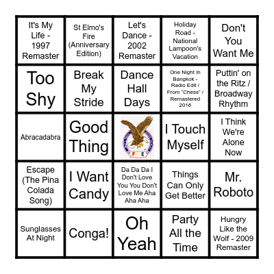 LOST IN THE 80'S Bingo Card