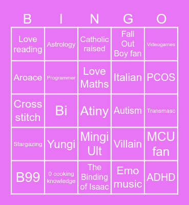 Kik's Bingo Card