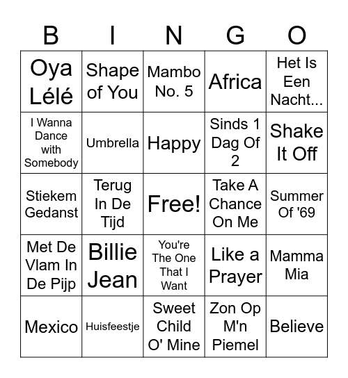 Vriendenweekend bingo #1 Bingo Card