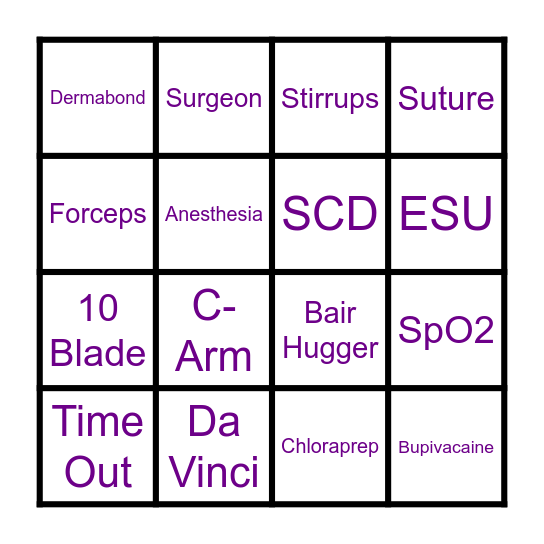 Barrett's Bonus Bingo Card