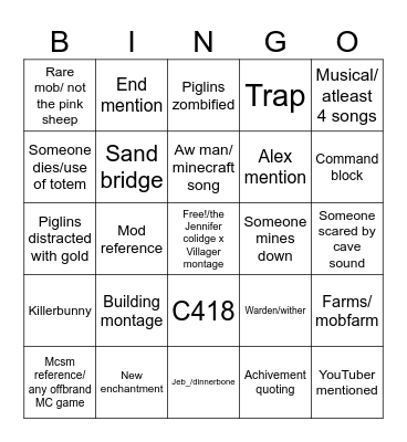 FLINT AND STEEL🔥 Bingo Card