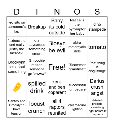 chaos theory season 3 bingo card Bingo Card