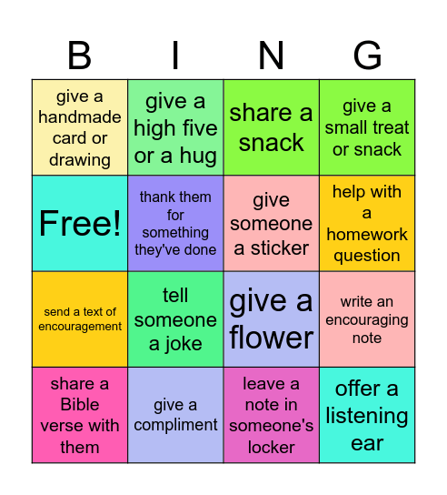 Prayer Warrior Bingo Card