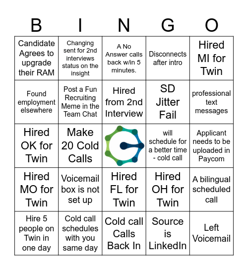 Twin Bingo Card