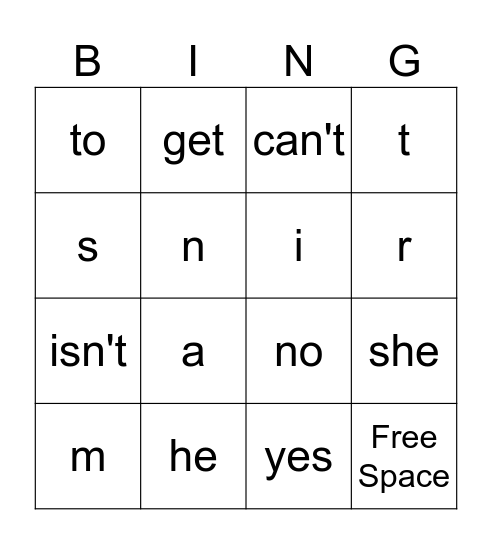 Set 1 Review Bingo Card