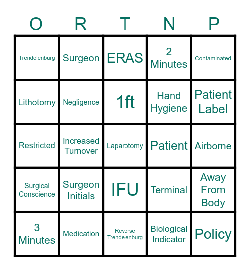 AORN Review- Week 1 Bingo Card