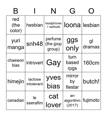 bo bingo Card