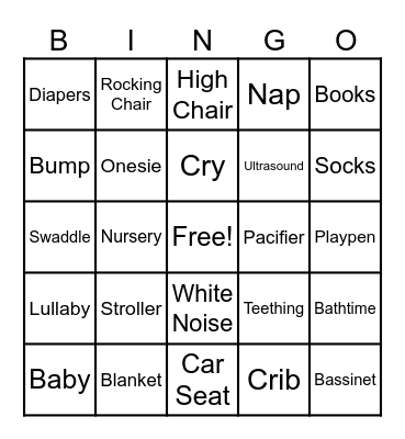 Baby Shower Bingo Card