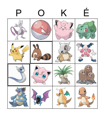 Pokemon Bingo! Bingo Card
