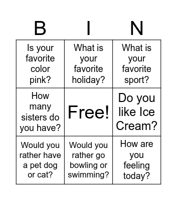 Bingo Card