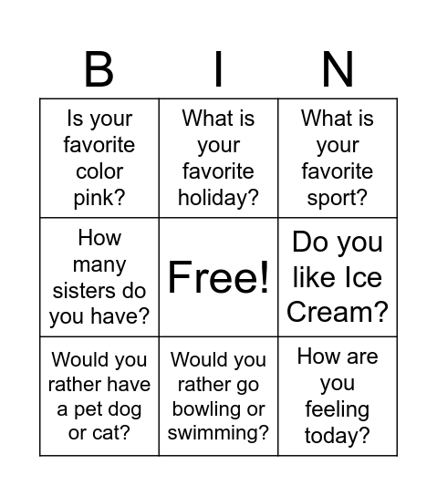 Bingo Card