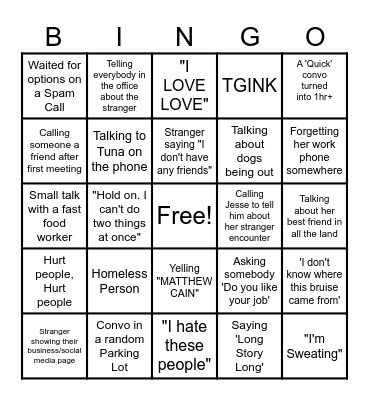Desiree Talking To Strangers Bingo Card