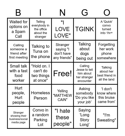 Desiree Talking To Strangers Bingo Card