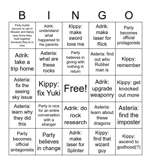 3 Pillars Epic Bingo! Bingo Card