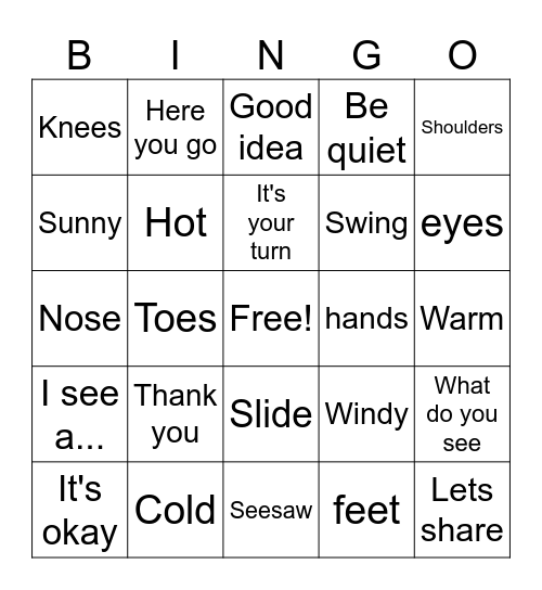 Phonics 2 Bingo Card