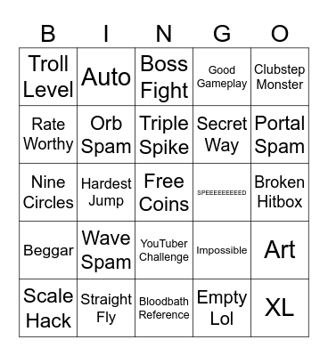GD Recent Tab Bingo Card