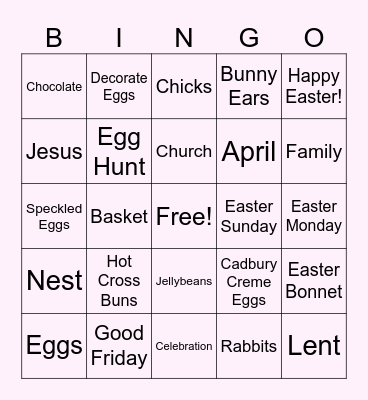 Easter Bingo Card