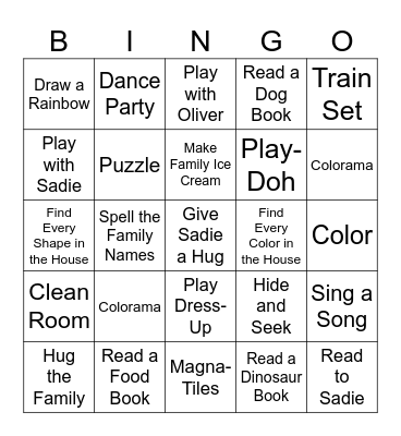 August's Spring Bingo Card