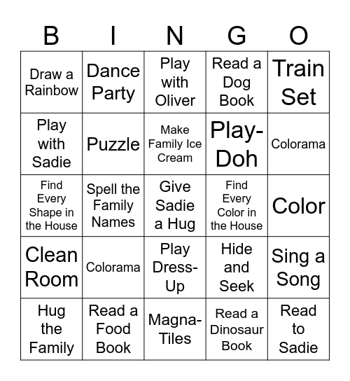 August's Spring Bingo Card