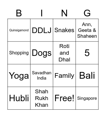 Who Know's Uma Best? Bingo Card