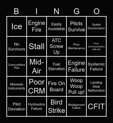 Mayday Bingo Card