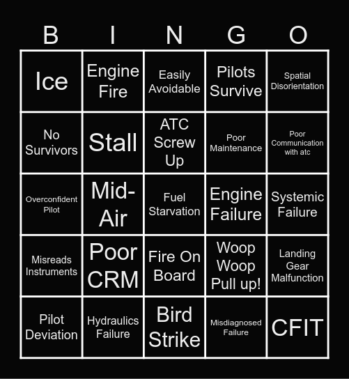 Mayday Bingo Card