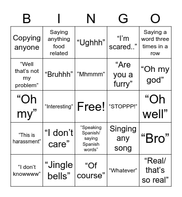 Eva bingo Card