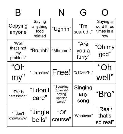 Eva bingo Card