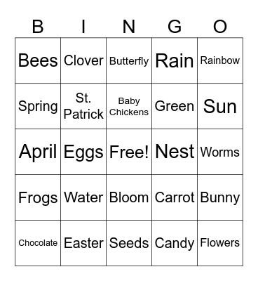 Spring Bingo! Bingo Card