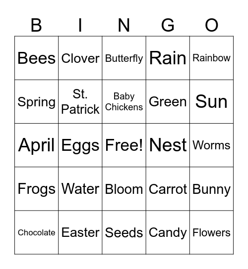 Spring Bingo! Bingo Card