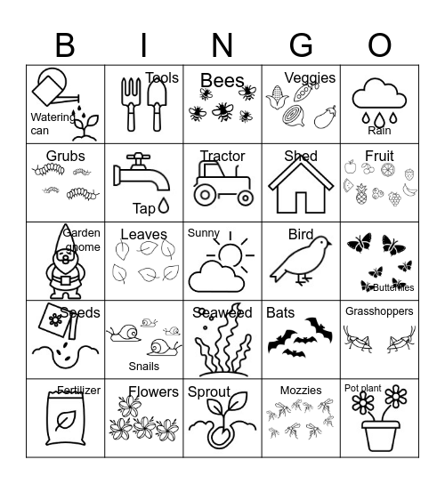 Garden Bingo Card