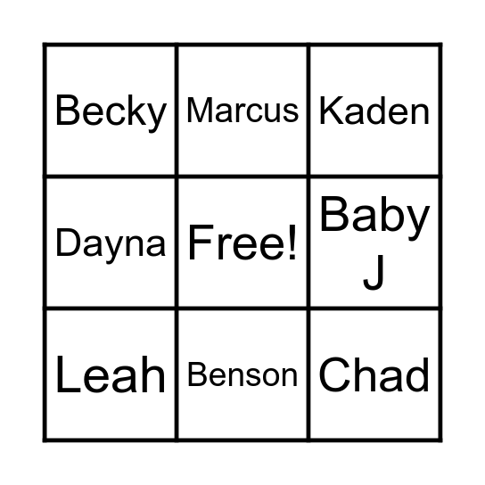 Leader Bingo!! Bingo Card