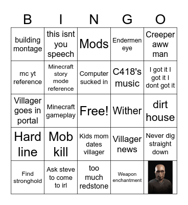minecraft Bingo Card