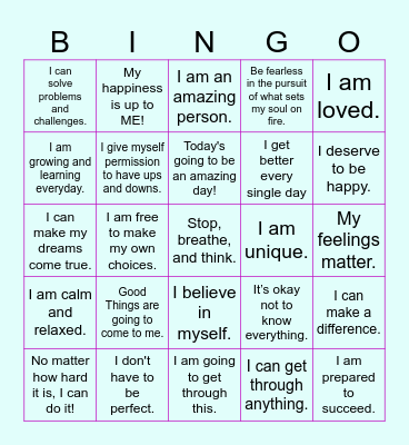 I am FIERCE! Bingo Card