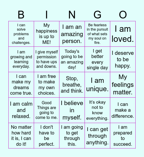I am FIERCE! Bingo Card