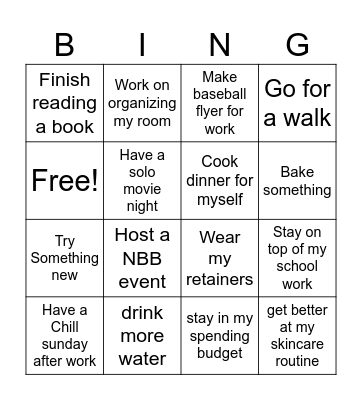 My April Bingo Card