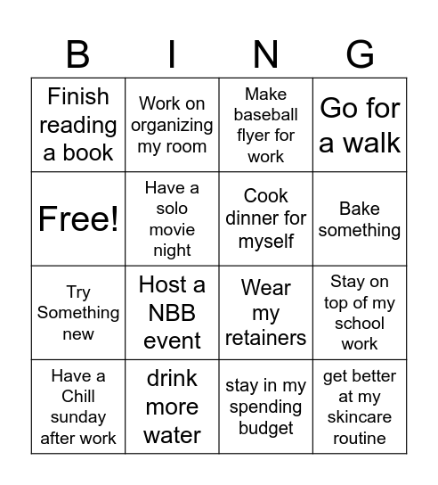 My April Bingo Card